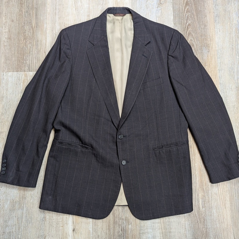 Nordstrom Men's 44R Pinstripe Wool Blazer Suit Jacket Sport Coat Tailored USA - Picture 2 of 13